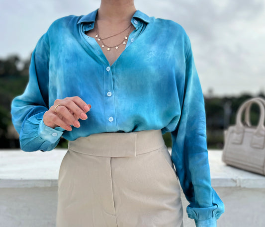 Bombay Blue Satin Shirt