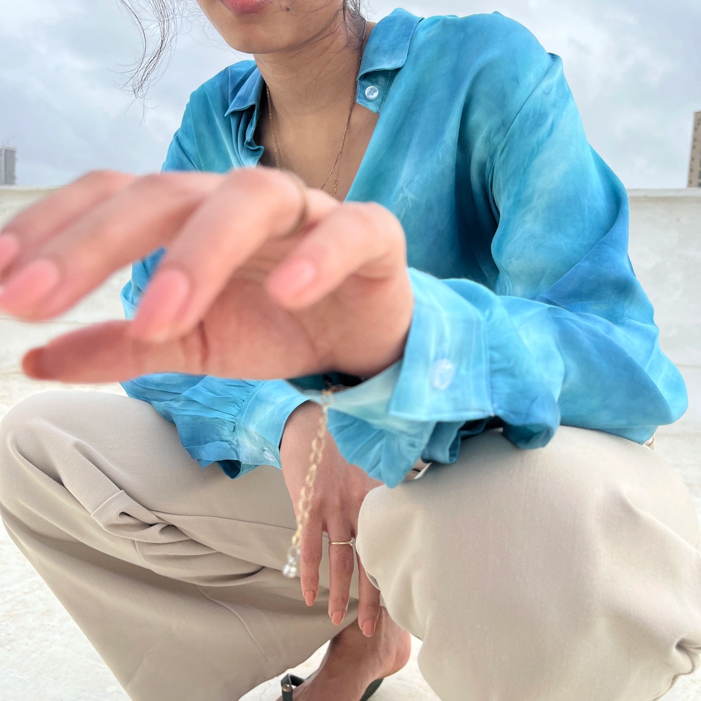 Bombay Blue Satin Shirt