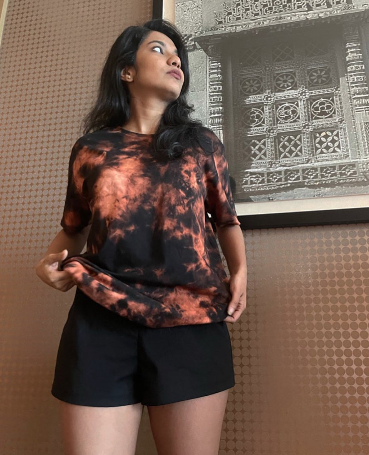 Black Lava tie & dye cotton unisex tshirt