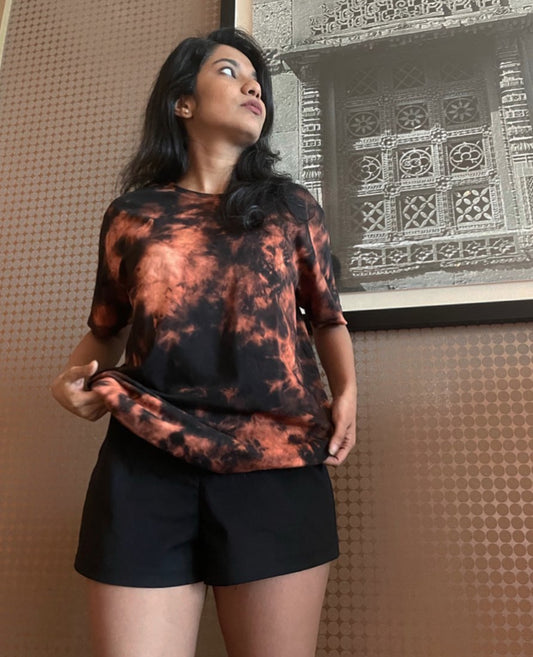 Black Lava tie & dye cotton unisex tshirt