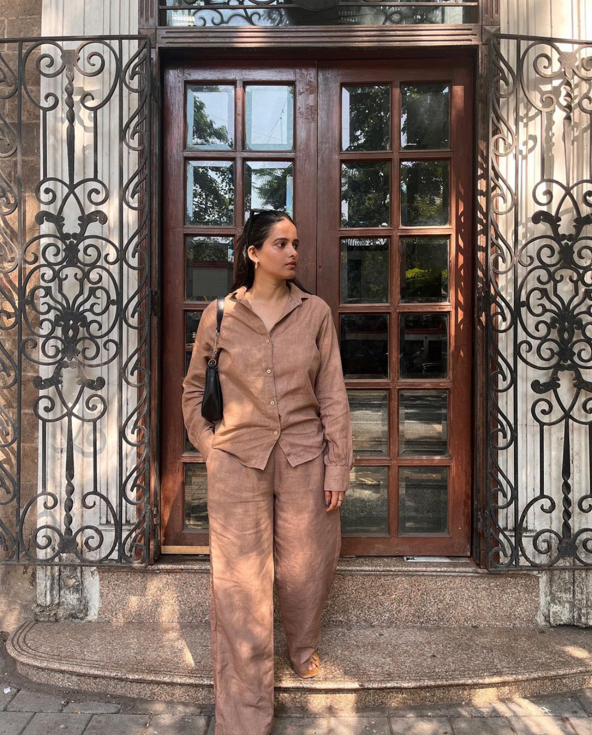 Tan Linen Co ord set for women 🤎