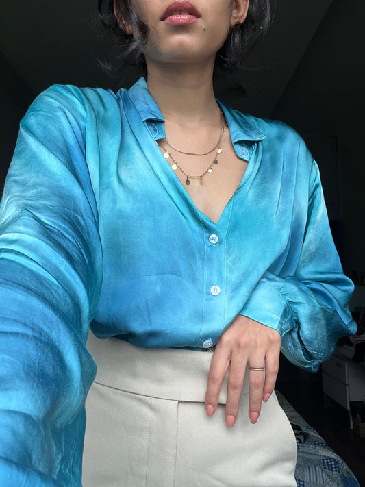 Bombay Blue Satin Shirt