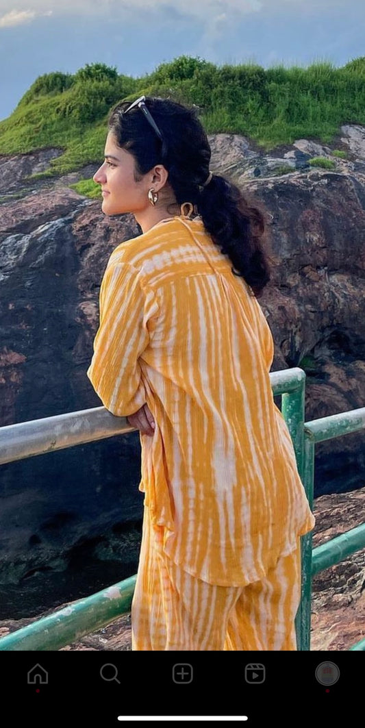 Yellow Tie Dye cotton shirt
