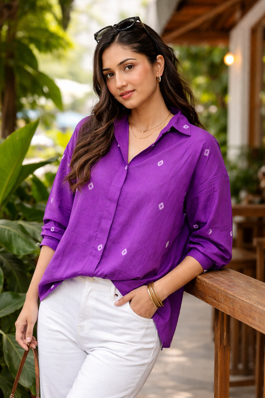 Purple Bandhani Shirt