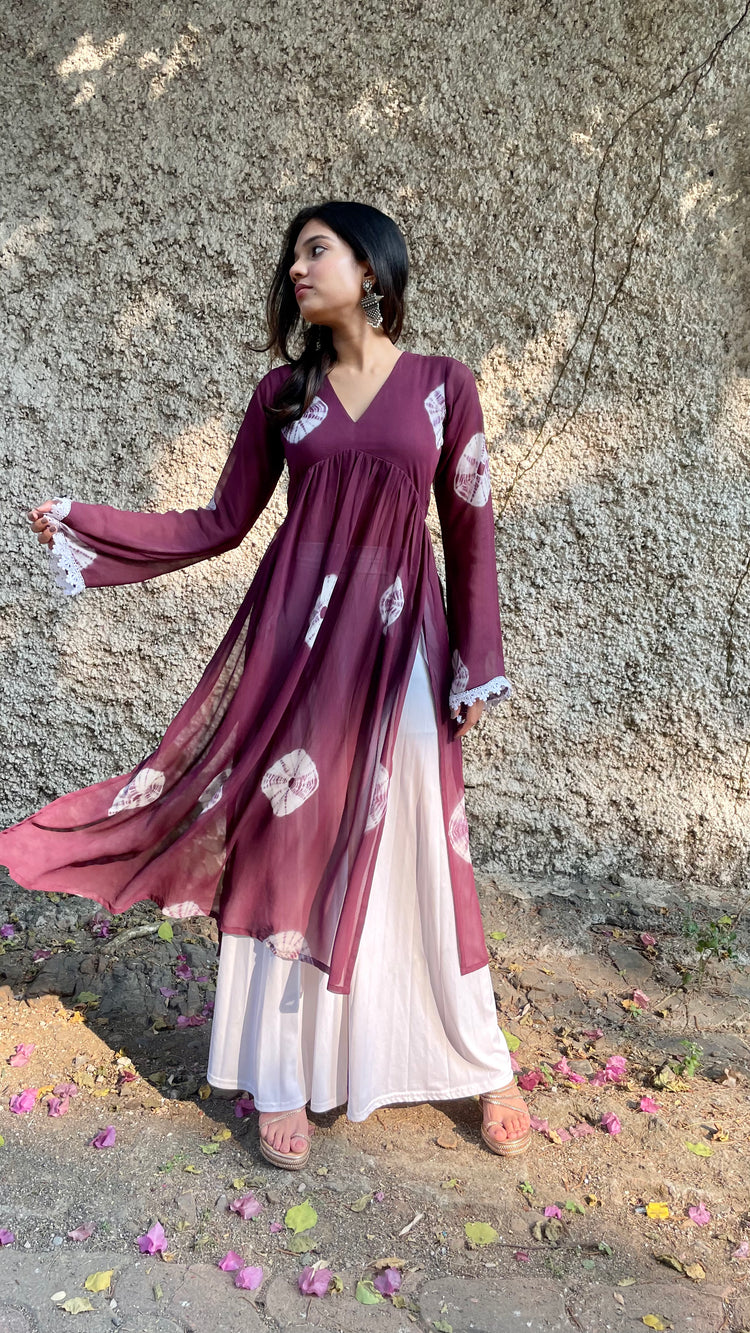 Purple - Kutch Tie-Dye Cotton Bandhani Saree with Blouse 04 main image 1
