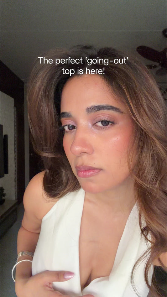 Luna White Cowl neck tie-up top